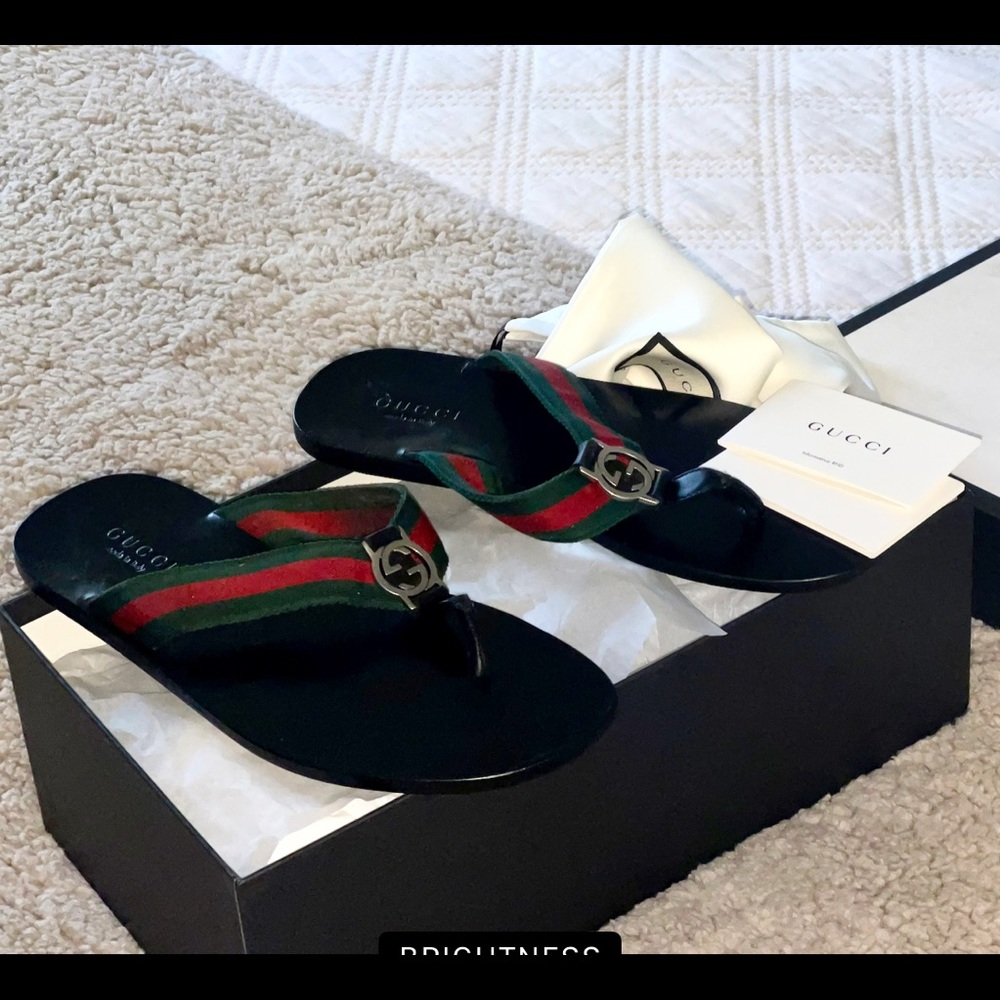 Leather flip-flops In mint condition with normal wear and tear
